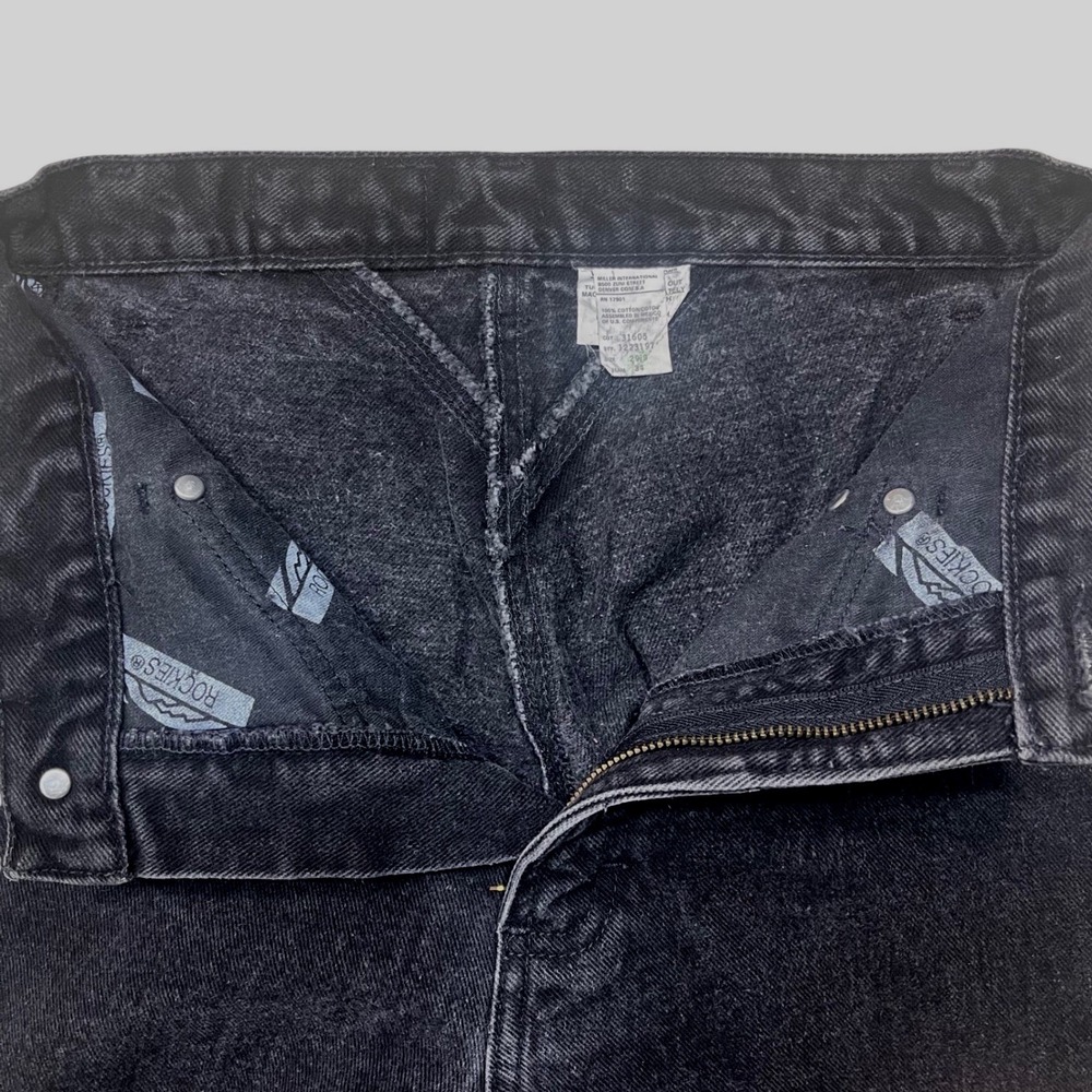Vintage Rockies Black Western Jeans High Waist Studded V-Yoke Cotton 29/9 34 - Picture 3 of 9